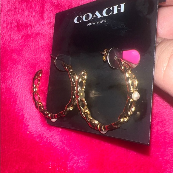 Coach Jewelry - Coach Twisted Gold Hoop Earrings